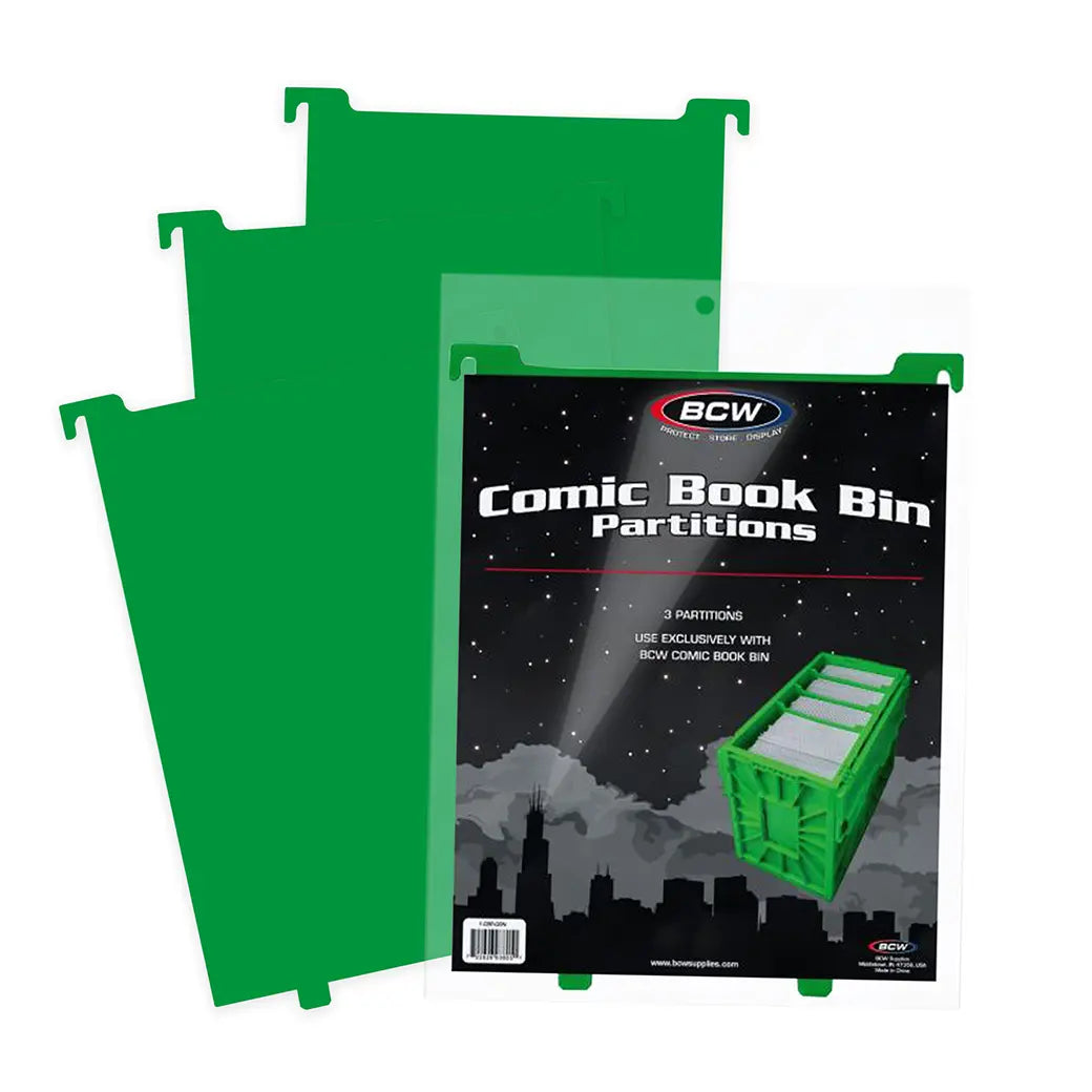BCW Comic Book Bin Partitions Green | Comic book storage supplies Australia
