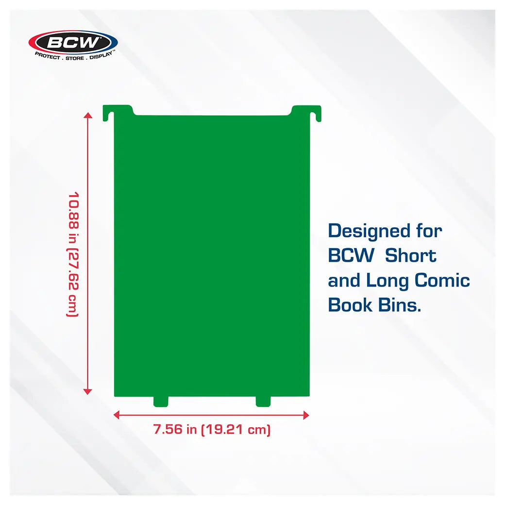 BCW Comic Book Bin Partitions Green | Comic book storage supplies Australia