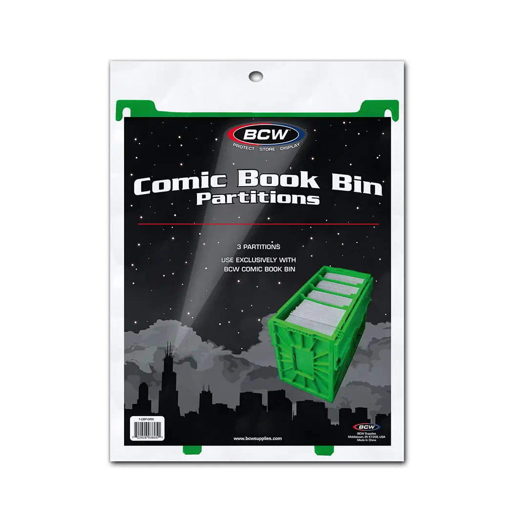 BCW Comic Book Bin Partitions Green | Comic book storage supplies Australia