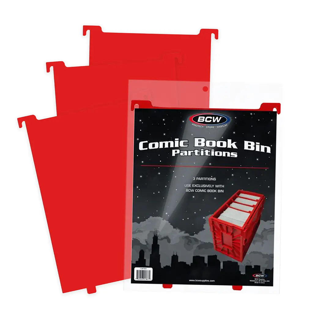 BCW Comic Book Bin Partitions Red | Comic book storage supplies Australia