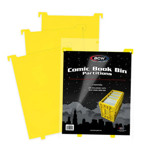BCW Comic Book Bin Partitions Yellow | Comic book storage supplies Australia