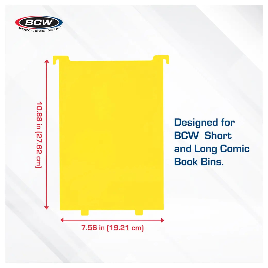 BCW Comic Book Bin Partitions Yellow | Comic book storage supplies Australia