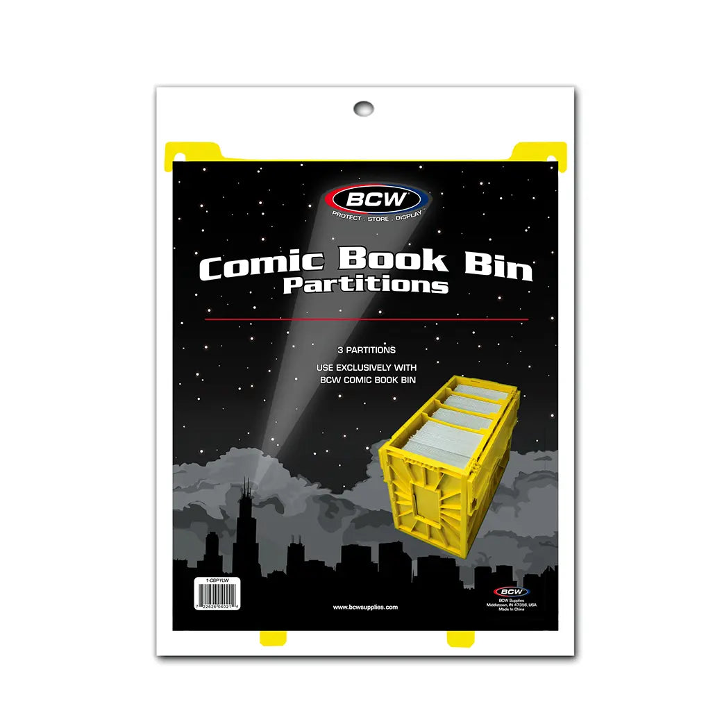 BCW Comic Book Bin Partitions Yellow | Comic book storage supplies Australia