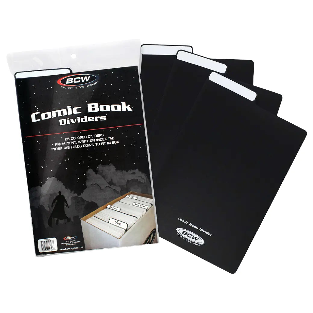 BCW Comic Book Dividers Black | Comic book storage supplies Australia