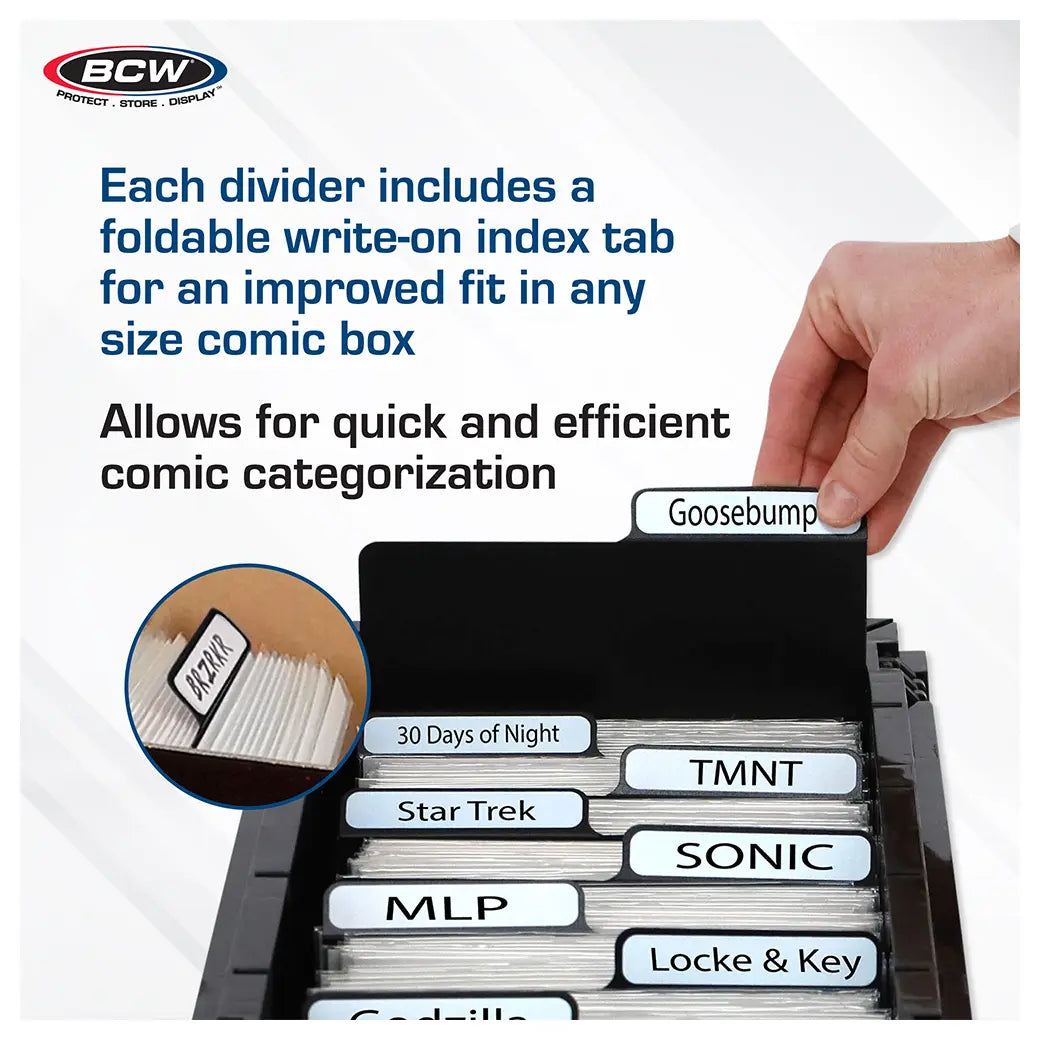 BCW Comic Book Dividers Black | Comic book storage supplies Australia