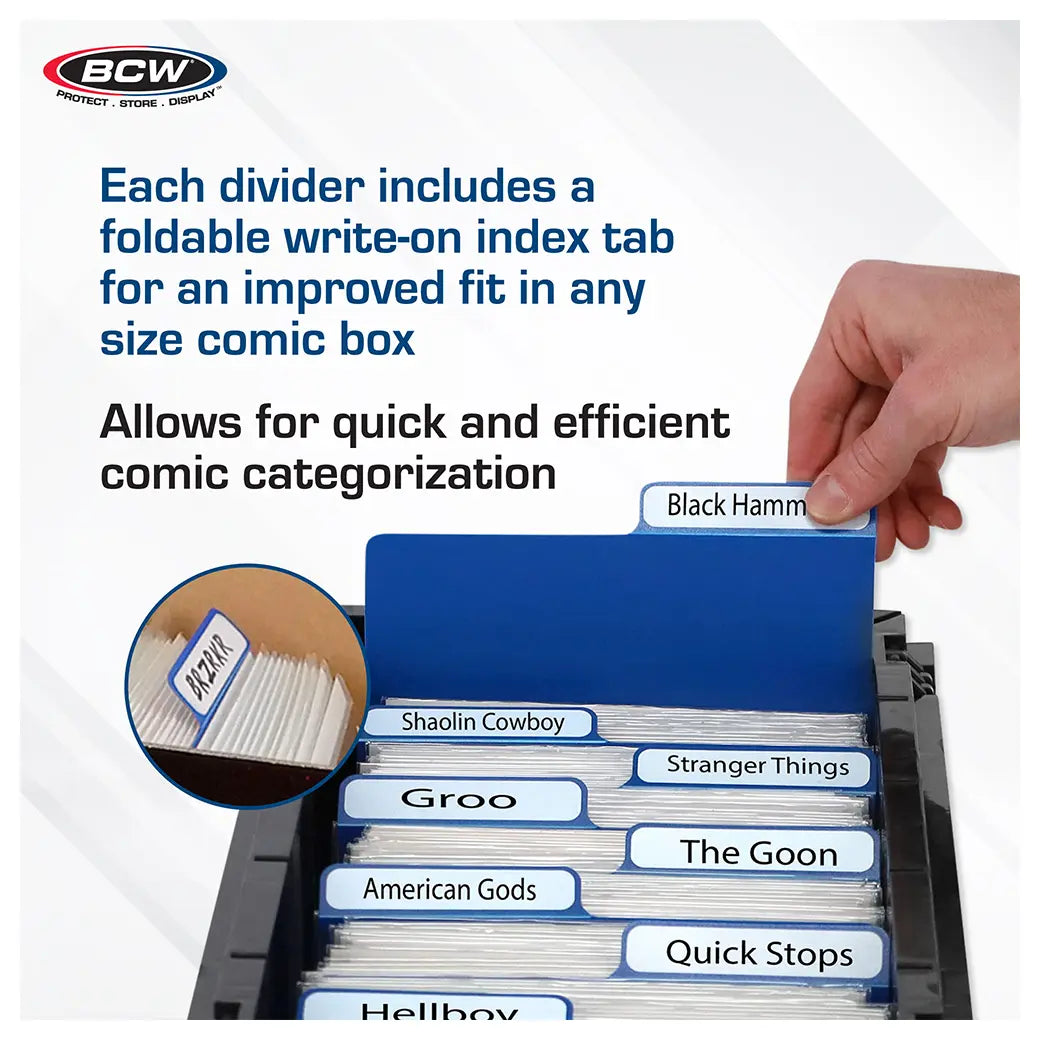 BCW Comic Book Dividers Blue | Comic book storage supplies Australia