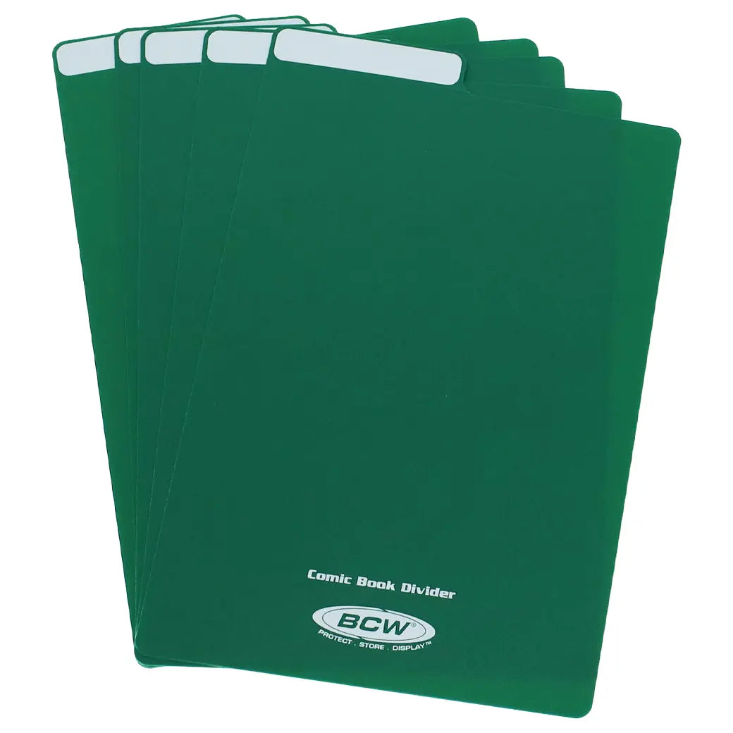 BCW Comic Book Dividers Green | Comic book storage supplies Australia