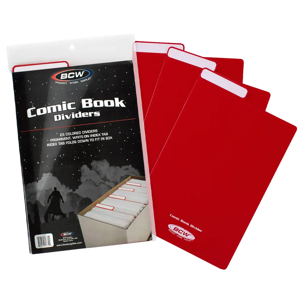 BCW Comic Book Dividers Red | Comic book storage supplies Australia