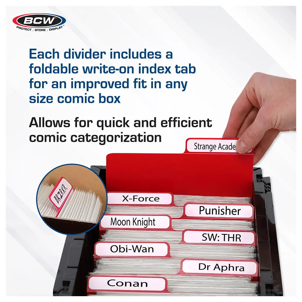 BCW Comic Book Dividers Red | Comic book storage supplies Australia
