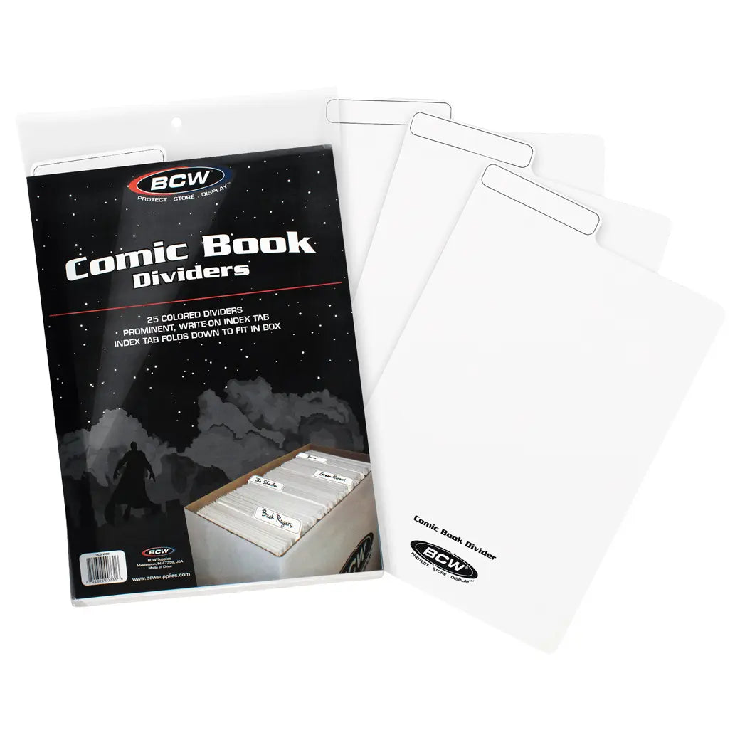 BCW Comic Book Dividers White | Comic book storage supplies Australia