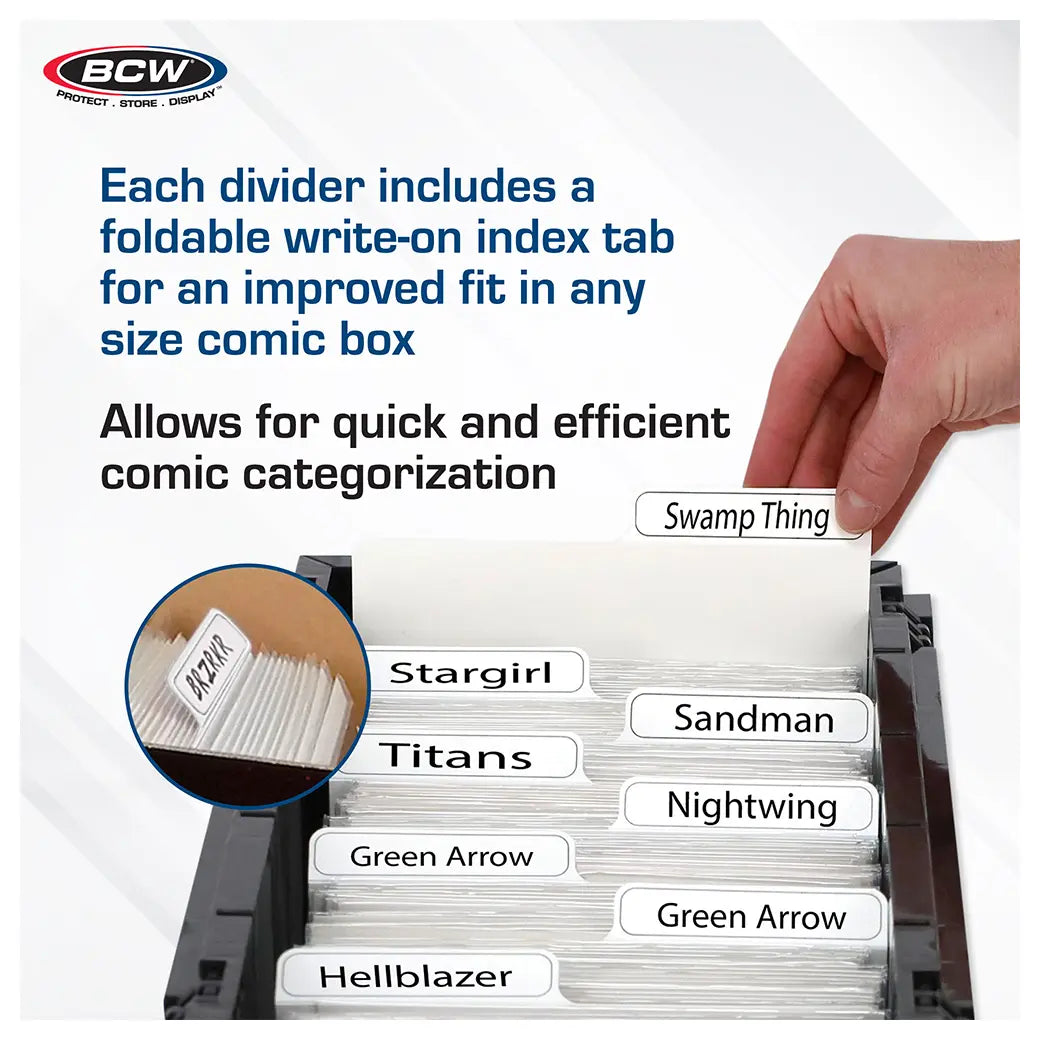 BCW Comic Book Dividers White | Comic book storage supplies Australia