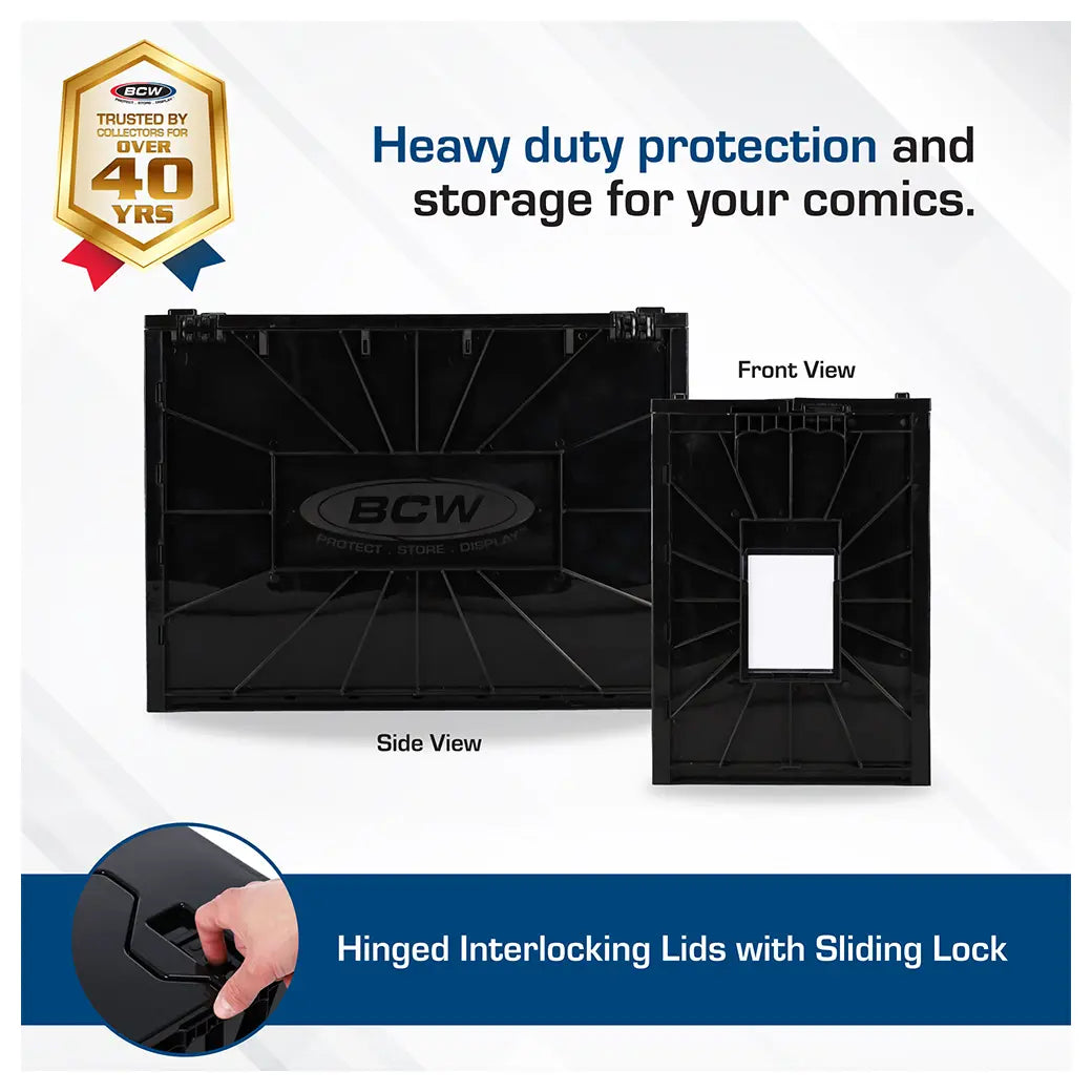 BCW Graded Comic Book Bin Black | Comic book storage supplies Australia