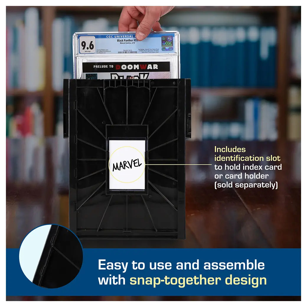 BCW Graded Comic Book Bin Black | Comic book storage supplies Australia