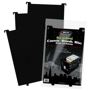 BCW Graded Comic Book Bin Partitions Black | Comic book storage supplies Australia