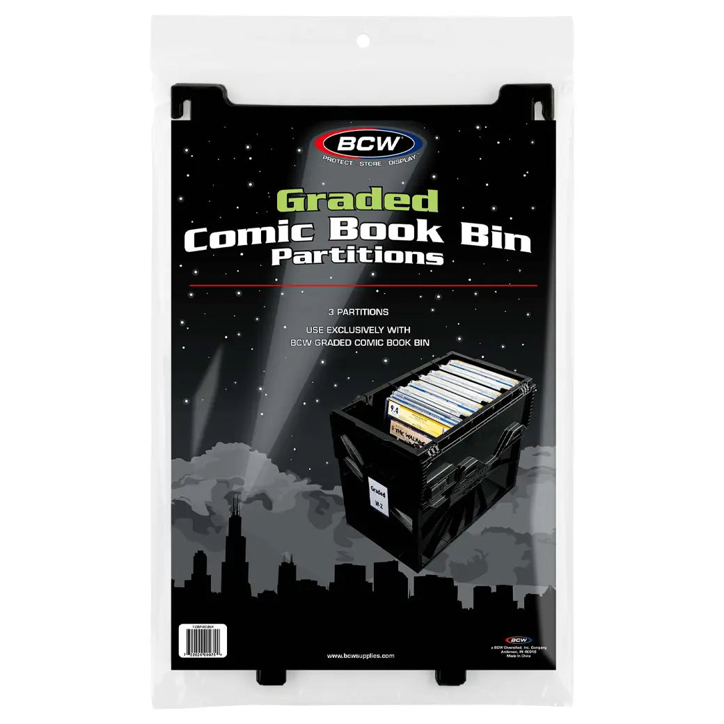 BCW Graded Comic Book Bin Partitions Black | Comic book storage supplies Australia