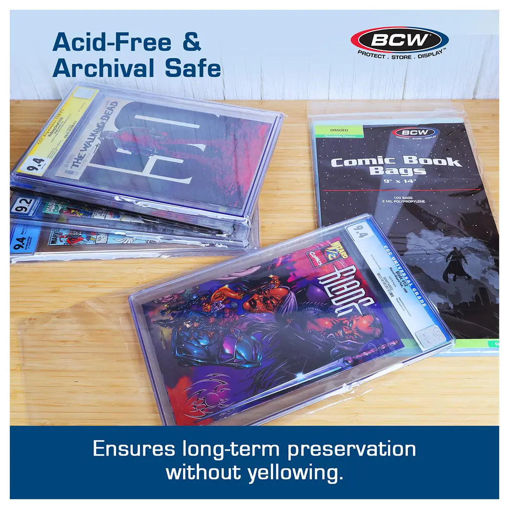 BCW Graded Resealable Comic Book Bags | Comic book storage supplies Australia