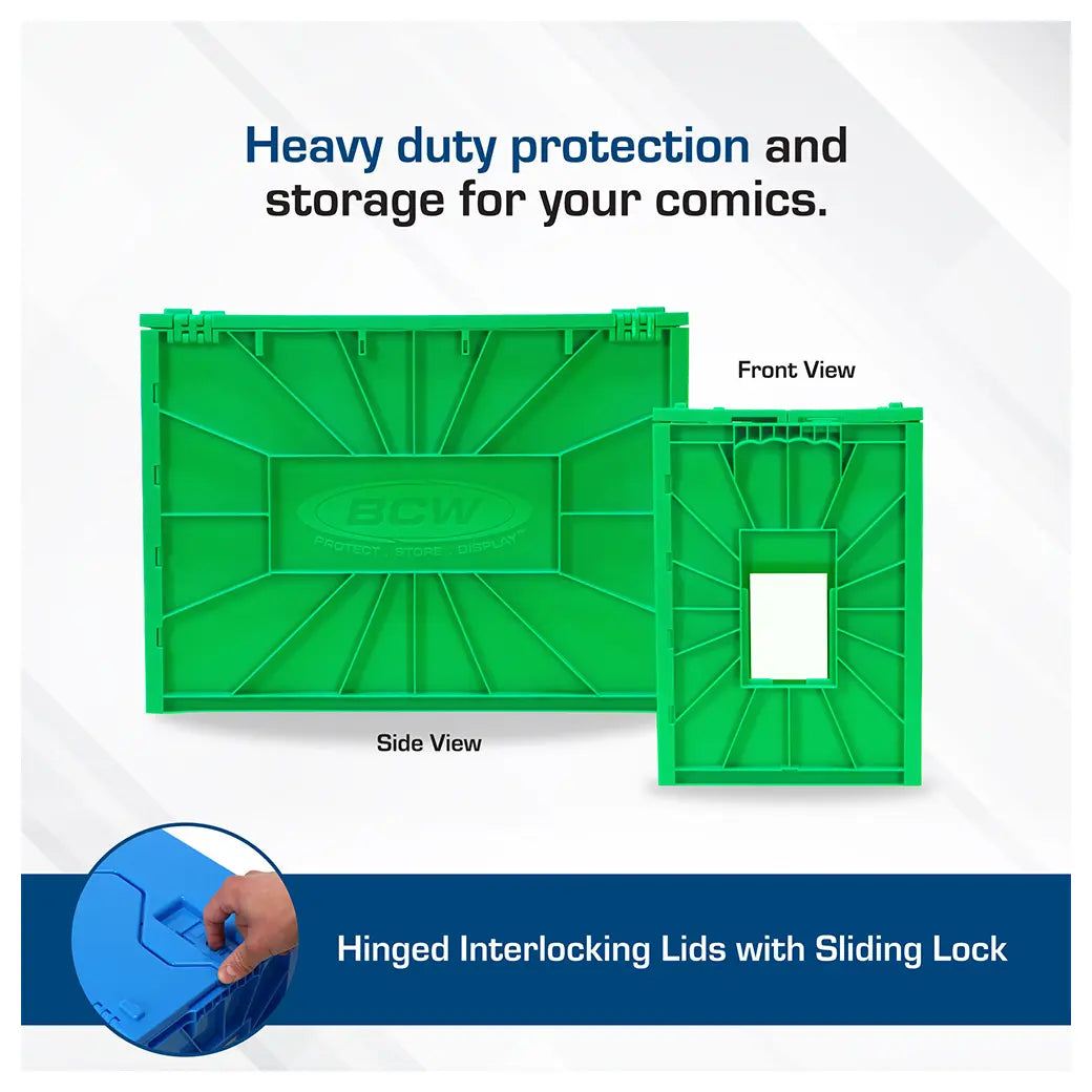 BCW Short Comic Book Bin Green | Comic book storage supplies Australia