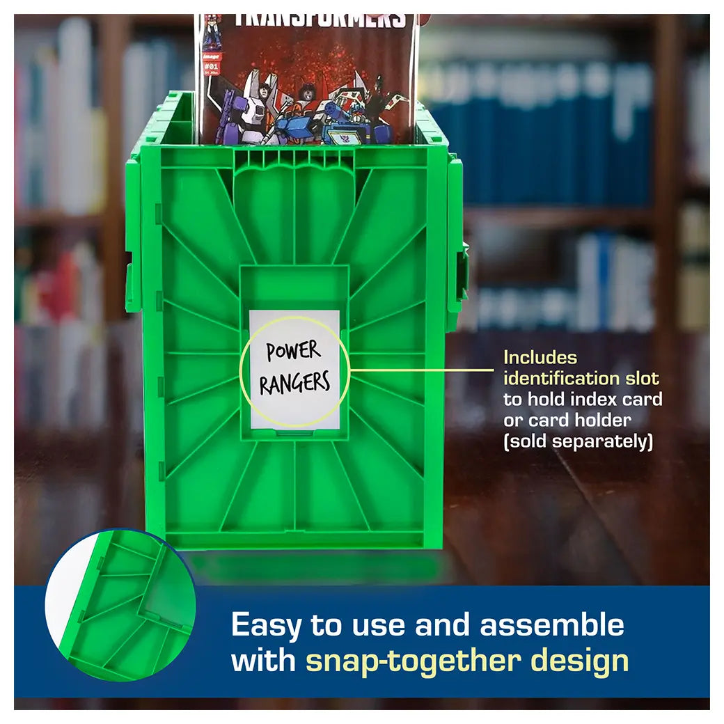 BCW Short Comic Book Bin Green | Comic book storage supplies Australia