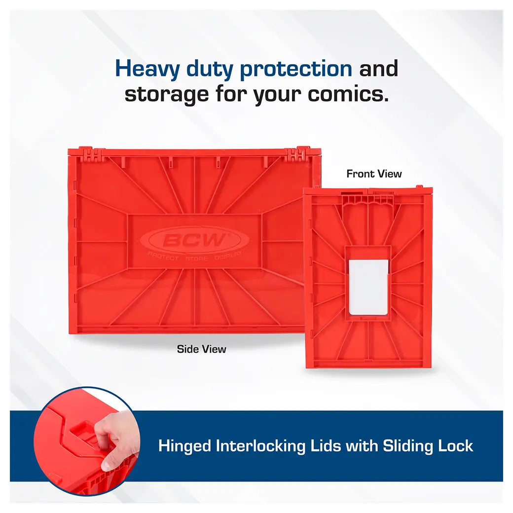 BCW Short Comic Book Bin Red | Comic book storage supplies Australia