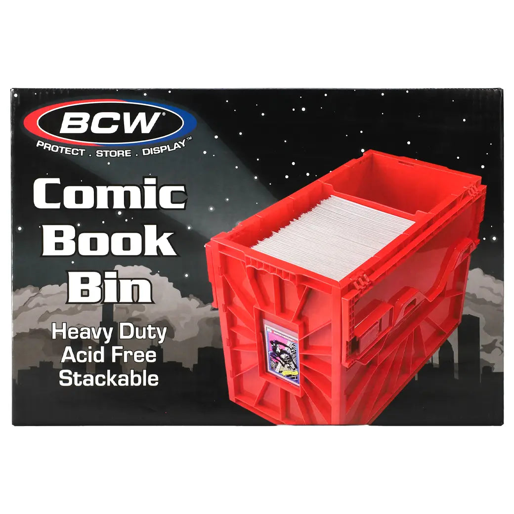 BCW Short Comic Book Bin Red | Comic book storage supplies Australia