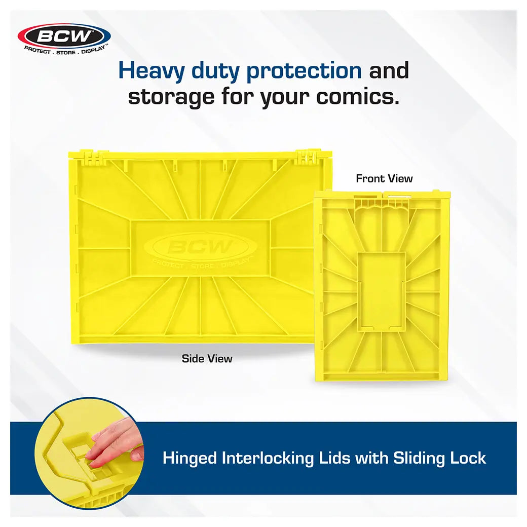 BCW Short Comic Book Bin Yellow | Comic book storage supplies Australia