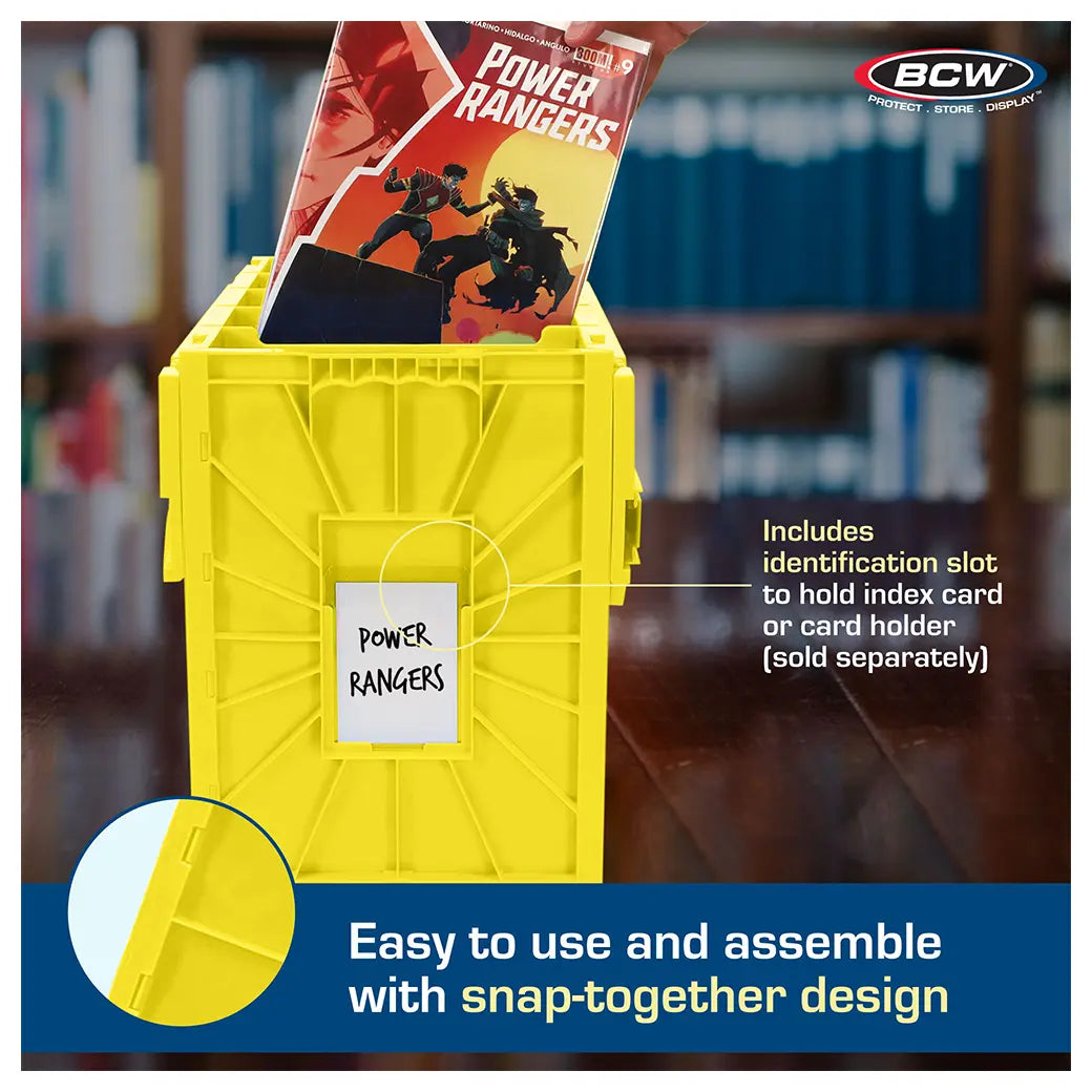 BCW Short Comic Book Bin Yellow | Comic book storage supplies Australia