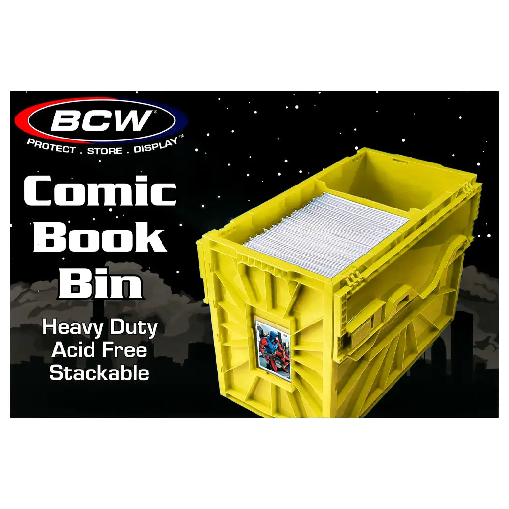 BCW Short Comic Book Bin Yellow | Comic book storage supplies Australia