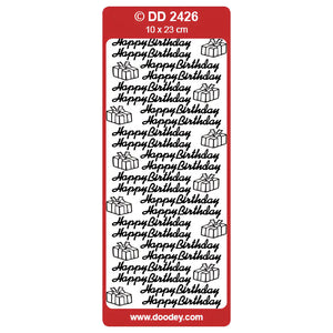 Doodey Peel-Off Outline Stickers - Happy Birthday