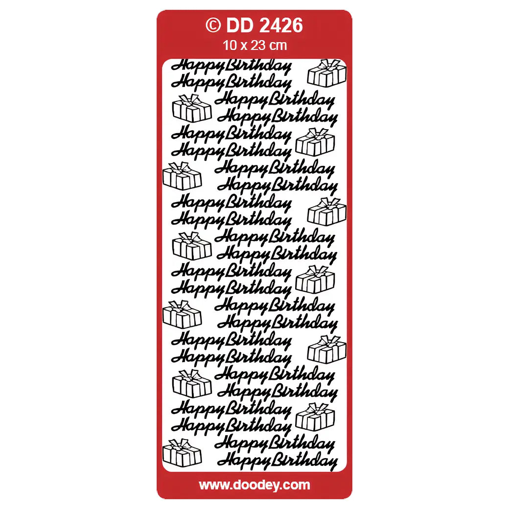 Doodey Peel-Off Outline Stickers - Happy Birthday