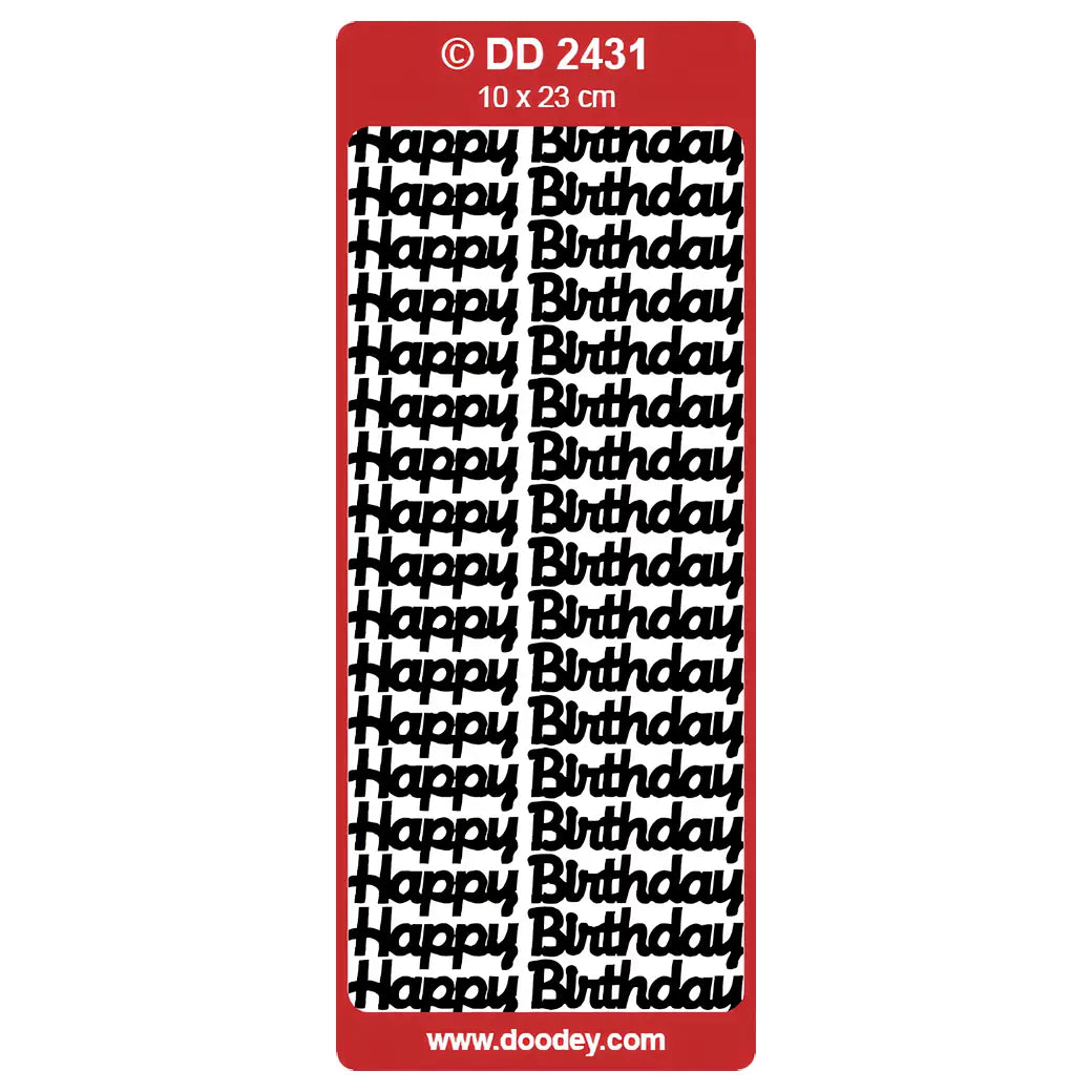 Doodey Peel-Off Outline Stickers - Happy Birthday (Large)