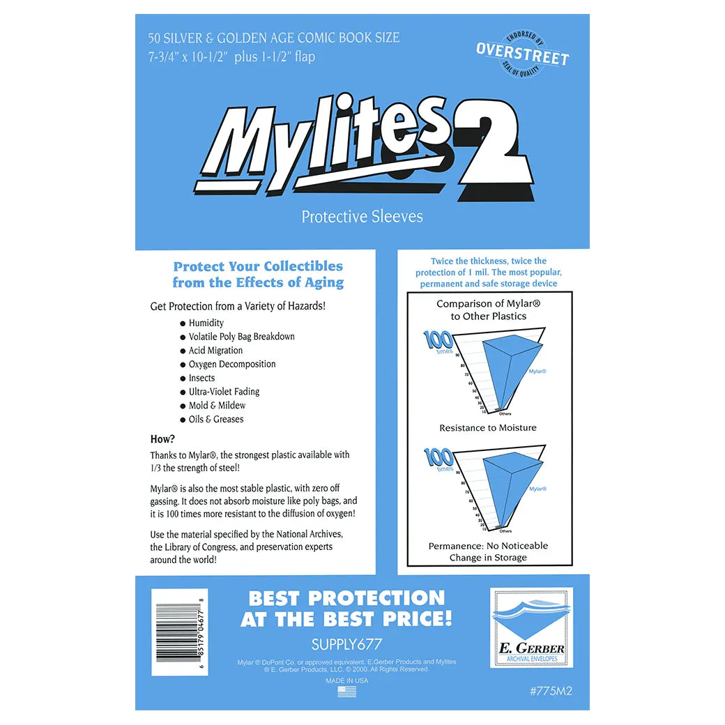 E. Gerber Mylites2 Silver/Golden Comics | Comic book storage supplies Australia