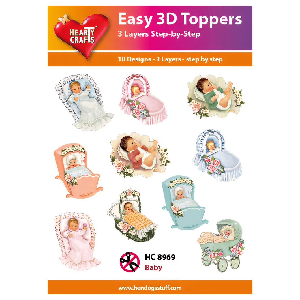 Hearty Crafts Easy 3D Toppers - Baby | Cardmaking craft supplies Australia