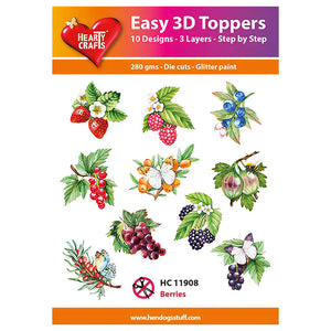 Hearty Crafts Easy 3D Toppers - Berries | Cardmaking craft supplies Australia
