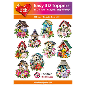 Hearty Crafts Easy 3D Toppers - Bird Houses | Cardmaking craft supplies Australia