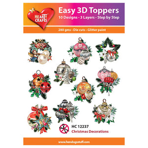 Hearty Crafts Easy 3D Toppers - Christmas Decorations | Cardmaking craft supplies Australia