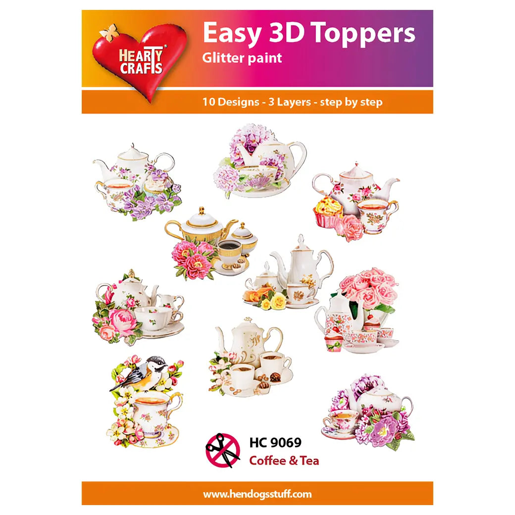 Hearty Crafts Easy 3D Toppers - Coffee & Tea | Cardmaking craft supplies Australia
