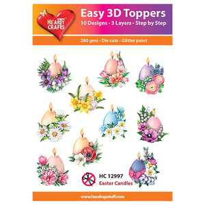 Hearty Crafts Easy 3D Toppers - Easter Candles 2 | Cardmaking craft supplies Australia