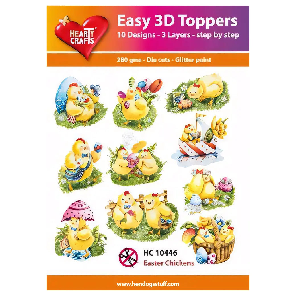 Hearty Crafts Easy 3D Toppers - Easter Chickens | Cardmaking craft supplies Australia