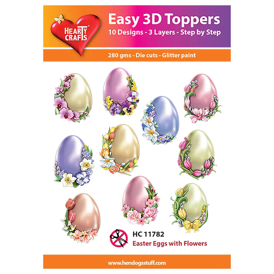 Hearty Crafts Easy 3D Toppers - Easter Eggs with Flowers | Cardmaking craft supplies Australia