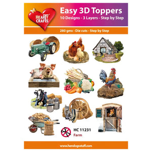 Hearty Crafts Easy 3D Toppers - Farm | Cardmaking craft supplies Australia