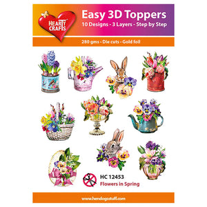 Hearty Crafts Easy 3D Toppers - Flowers in Spring 2 | Cardmaking craft supplies Australia