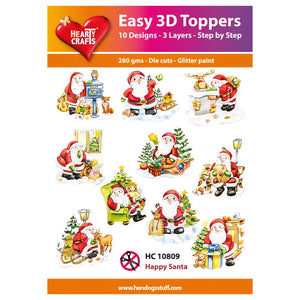 Hearty Crafts Easy 3D Toppers - Happy Santa | Cardmaking craft supplies Australia