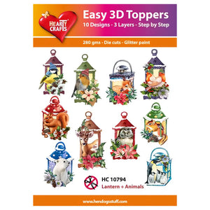 Hearty Crafts Easy 3D Toppers - Lantern + Animals | Cardmaking craft supplies Australia