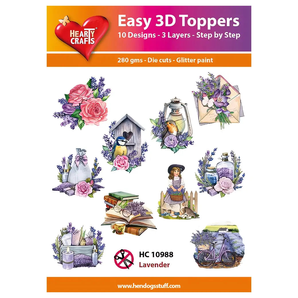 Hearty Crafts Easy 3D Toppers - Lavender | Cardmaking craft supplies Australia