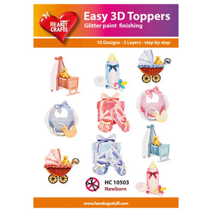 Hearty Crafts Easy 3D Toppers - Newborn | Cardmaking craft supplies Australia