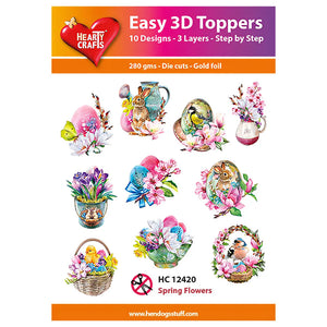 Hearty Crafts Easy 3D Toppers - Spring Flowers | Cardmaking craft supplies Australia
