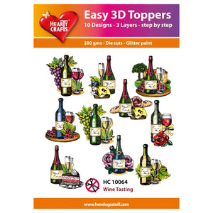 Hearty Crafts Easy 3D Toppers - Wine Tasting | Cardmaking craft supplies Australia