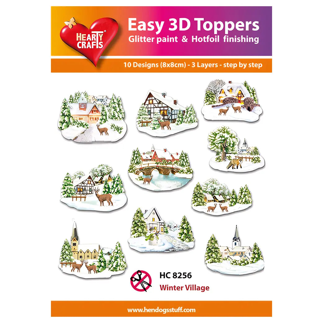 Hearty Crafts Easy 3D Toppers - Winter Village 1 | Cardmaking craft supplies Australia