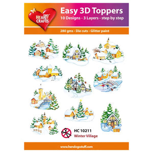 Hearty Crafts Easy 3D Toppers - Winter Village 2 | Cardmaking craft supplies Australia
