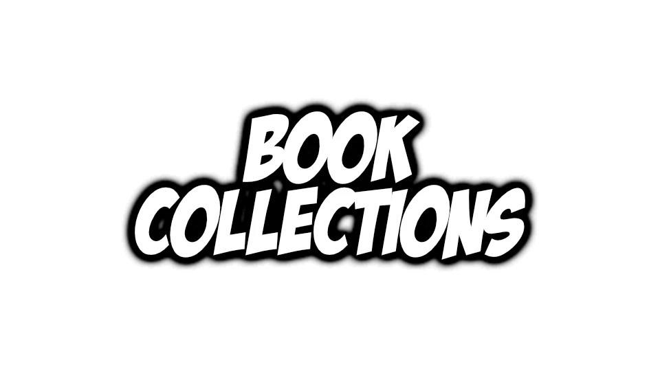 A stylized black and white logo reading 'BOOK COLLECTIONS' centered on a plain white background.